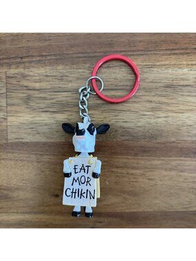 Chick-Fil-A Eat More Chikin Cow Keychain Collectible PREOWNED GOOD
